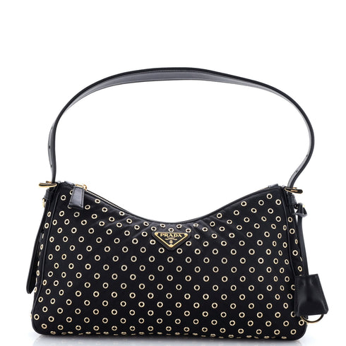 Aimee Shoulder Bag Re-Nylon with Grommets Medium