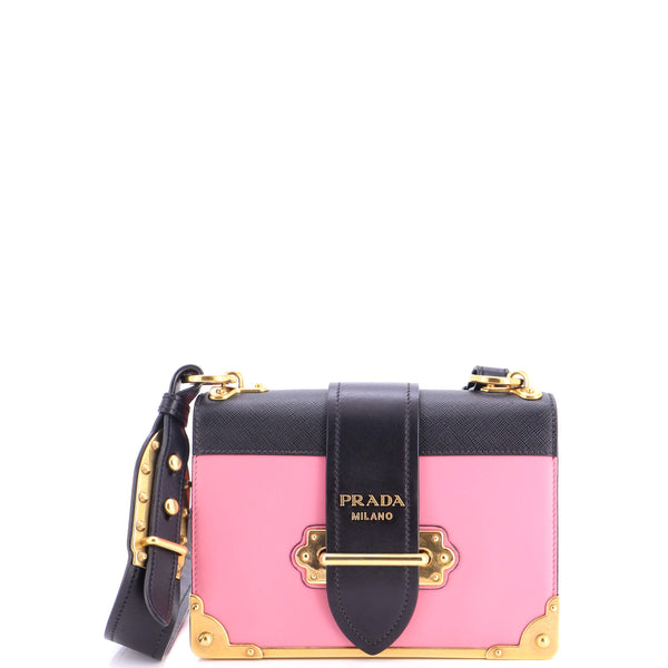 Cahier Crossbody Bag Leather and Saffiano Leather Small