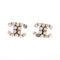 CC Clip-On Earrings Metal and Faux Pearls