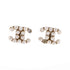 CC Clip-On Earrings Metal and Faux Pearls