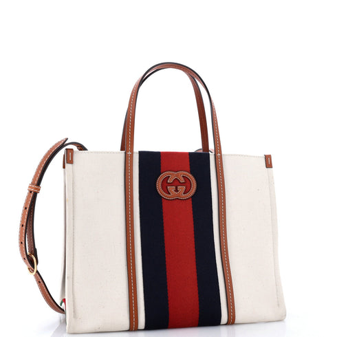 Interlocking G Web Tote Canvas Medium