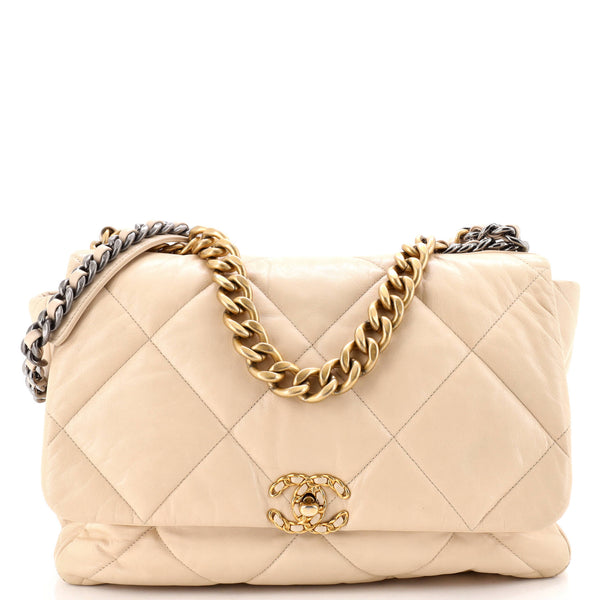 19 Flap Bag Quilted Leather Maxi