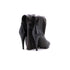 Women's CC Cap Toe Knee High Heeled Boots Quilted Leather