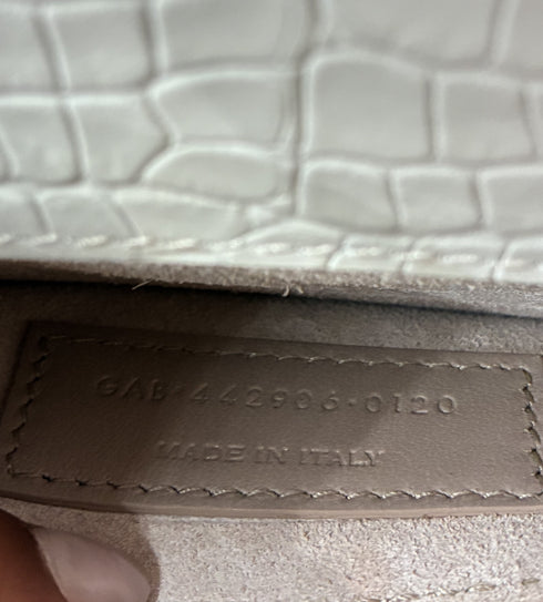 Sunset Crossbody Bag Crocodile Embossed Leather Medium