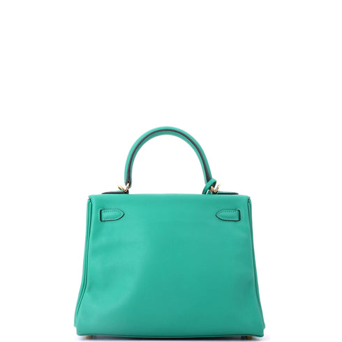 Kelly Handbag Vert Verone Swift with Gold Hardware 25