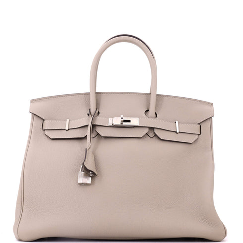Birkin Handbag Grey Togo with Palladium Hardware 35