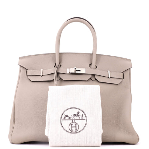 Birkin Handbag Grey Togo with Palladium Hardware 35