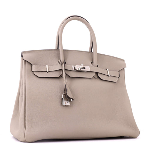 Birkin Handbag Grey Togo with Palladium Hardware 35