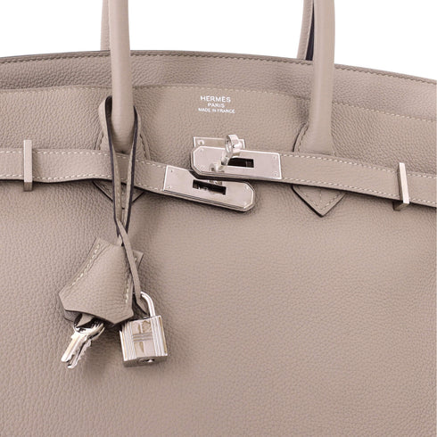 Birkin Handbag Grey Togo with Palladium Hardware 35