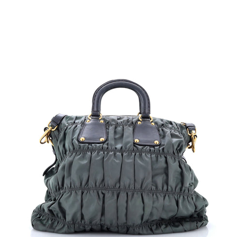 Gaufre Convertible Tote Leather and Tessuto Large