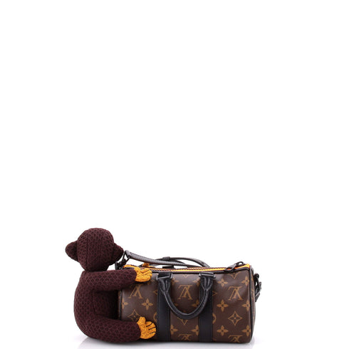 Keepall Bandouliere Bag Monogram Canvas with LV Friends Plush Monkey XS