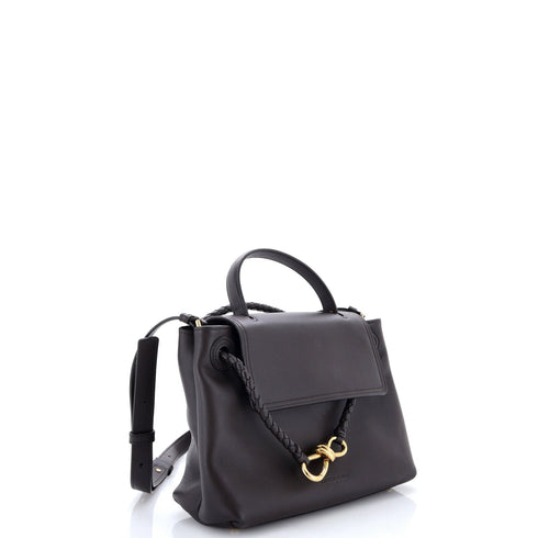 Ciao Ciao Top Handle Bag Leather with Intrecciato Detail Small