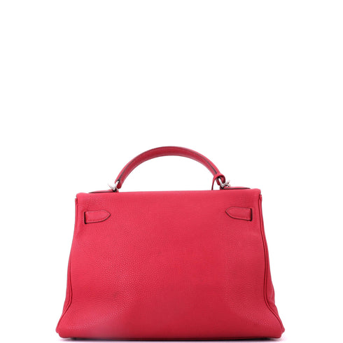 Kelly Handbag Rouge Vif Togo with Palladium Hardware 32