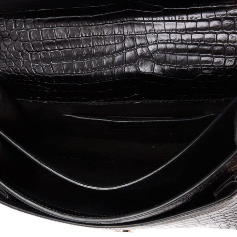 Sunset Crossbody Bag Crocodile Embossed Leather Medium