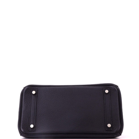 Birkin Handbag Noir Clemence with Palladium Hardware 30