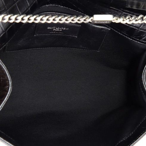 Classic Monogram Tassel Crossbody Bag Crocodile Embossed Leather Medium