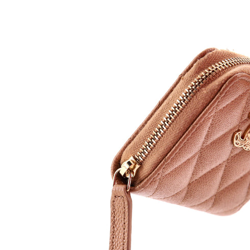 Multichain CC Zip Coin Purse Quilted Caviar Small