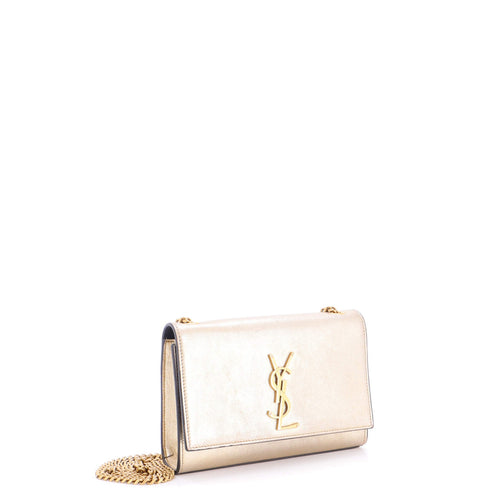 Classic Monogram Crossbody Bag Metallic Leather Small