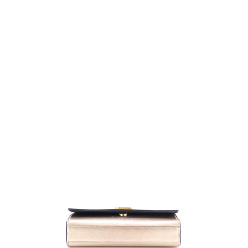 Classic Monogram Crossbody Bag Metallic Leather Small