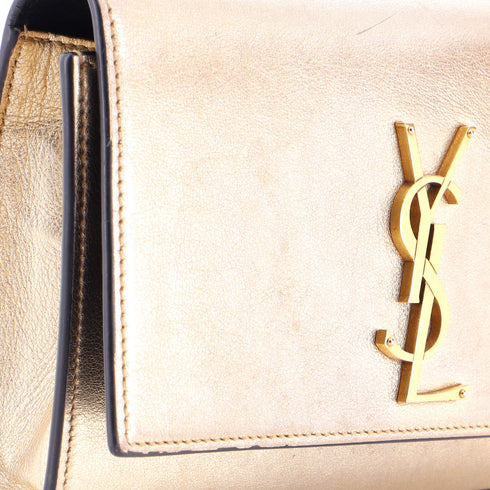 Classic Monogram Crossbody Bag Metallic Leather Small