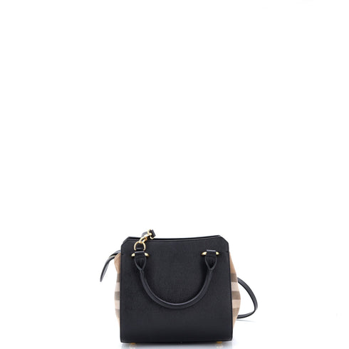 Banwell Tote Leather and House Check Canvas Mini