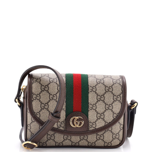 Ophidia Flap Shoulder Bag GG Coated Canvas Mini