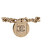 CC Round Charm Chain Bracelet Metal with Crystals