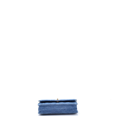 Pearl Crush Wallet on Chain Quilted Denim