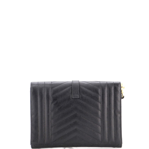 Classic Monogram Envelope Wristlet Clutch Mixed Matelasse Leather