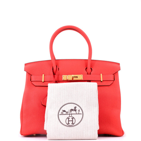 Birkin Handbag Rouge Pivoine Togo with Gold Hardware 30