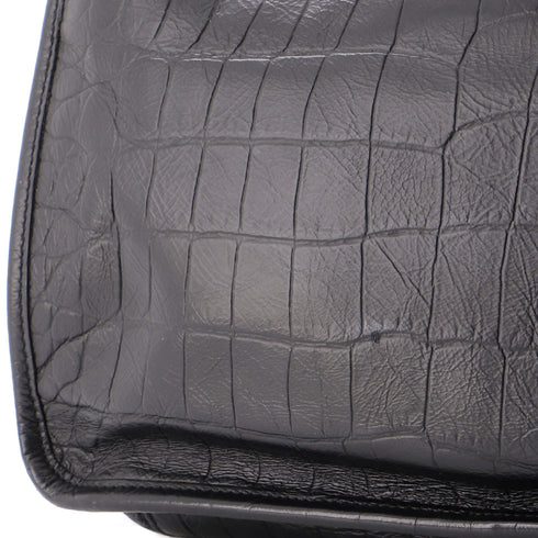 Niki Chain Flap Bag Crocodile Embossed Leather Medium