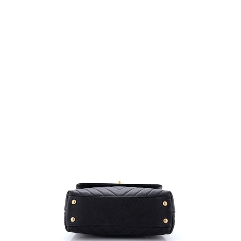 Coco Top Handle Bag Chevron Caviar Mini