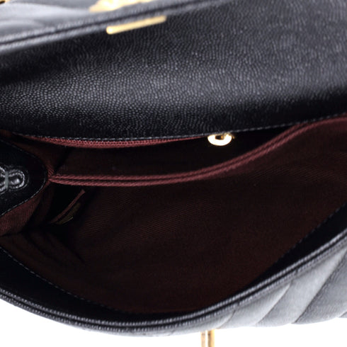 Coco Top Handle Bag Chevron Caviar Mini
