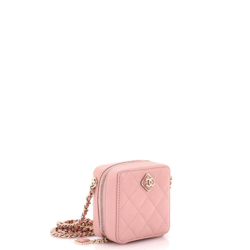 Diamond CC Zip Crossbody Quilted Caviar Mini