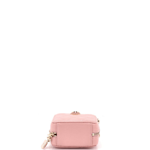 Diamond CC Zip Crossbody Quilted Caviar Mini