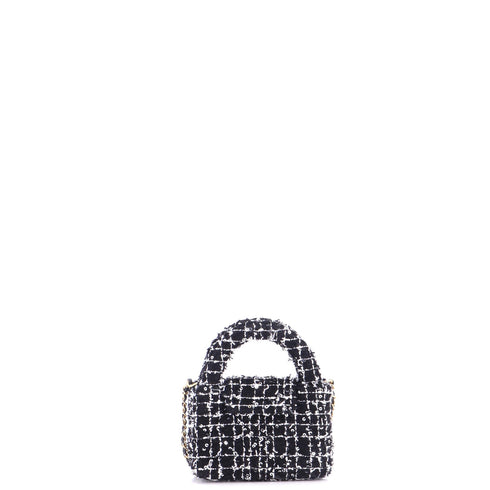 Kelly Top Handle Shopping Bag Quilted Tweed with Sequins Nano