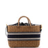 Basket Bag Wicker and Oblique Canvas Large