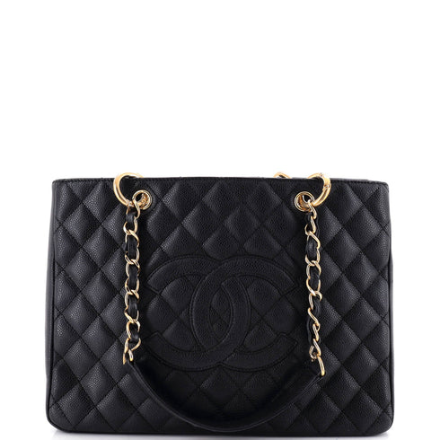 Grand Shopping Tote Quilted Caviar