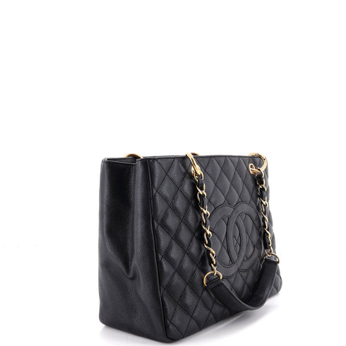 Grand Shopping Tote Quilted Caviar