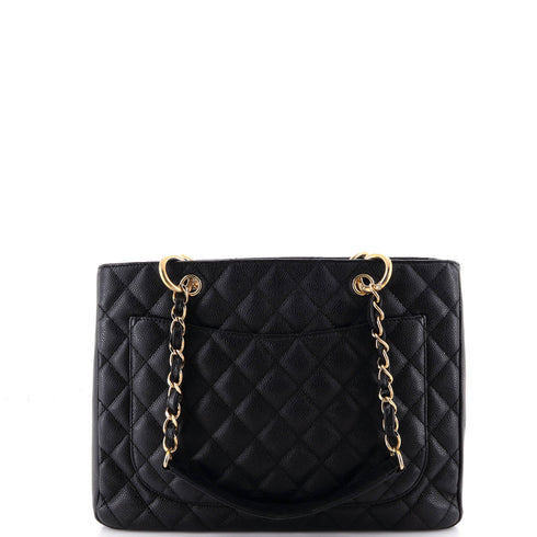 Grand Shopping Tote Quilted Caviar