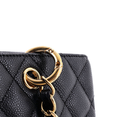 Grand Shopping Tote Quilted Caviar