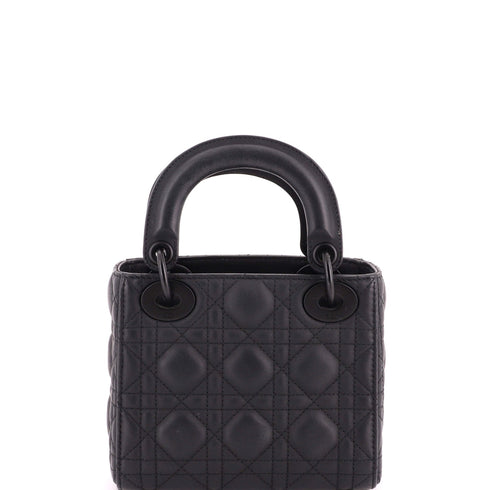Ultra Matte Lady Dior Chain Bag Cannage Quilt Calfskin Mini
