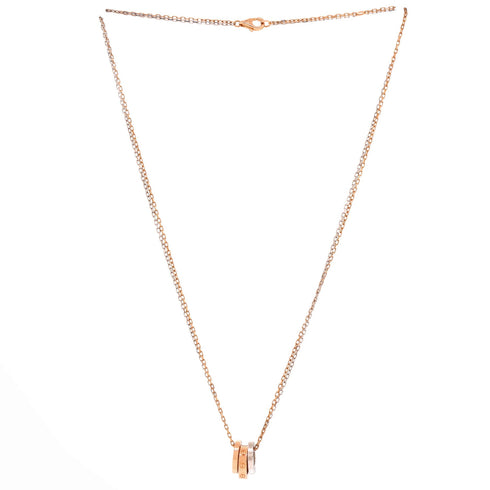 Love 3 Ring Pendant Necklace 18K Rose Gold and 18K White Gold with 6 Diamonds