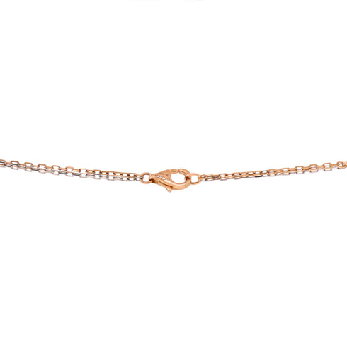 Love 3 Ring Pendant Necklace 18K Rose Gold and 18K White Gold with 6 Diamonds