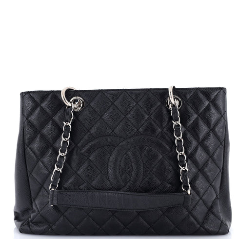 Grand Shopping Tote Quilted Caviar