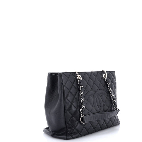 Grand Shopping Tote Quilted Caviar