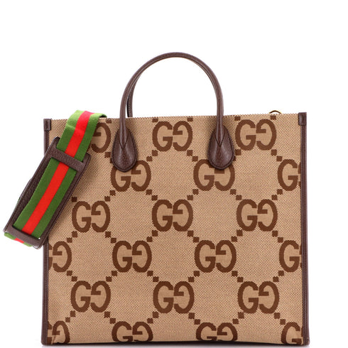 Convertible Tote Jumbo GG Canvas Large