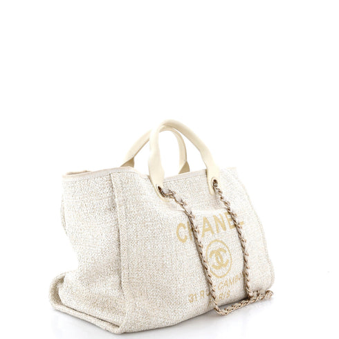 Deauville Tote Raffia with Glitter Detail Medium
