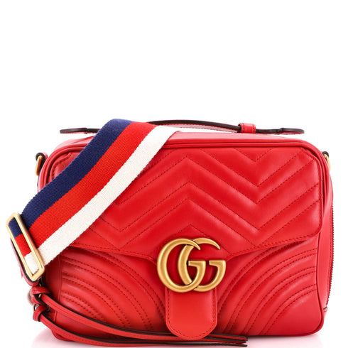 GG Marmont Zip Around Camera Bag Matelasse Leather Small