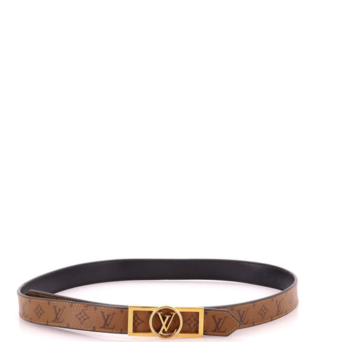 Dauphine Reversible Belt Reverse Monogram Canvas and Leather Thin